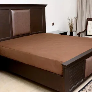 Terry Cotton Waterproof Mattress Cover Fitted Style - Brown