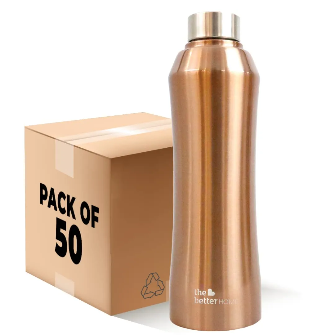 The Better Home Stainless Steel Water Bottle 1 Litre | Non-Toxic & BPA Free Water Bottles 1  Litre | Rust-Proof, Lightweight, Leak-Proof & Durable Steel Bottle For Home, Office & School‚Ä¶ (Pack of 50)