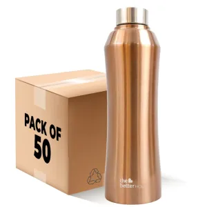 The Better Home Stainless Steel Water Bottle 1 Litre | Non-Toxic & BPA Free Water Bottles 1  Litre | Rust-Proof, Lightweight, Leak-Proof & Durable Steel Bottle For Home, Office & School‚Ä¶ (Pack of 50)