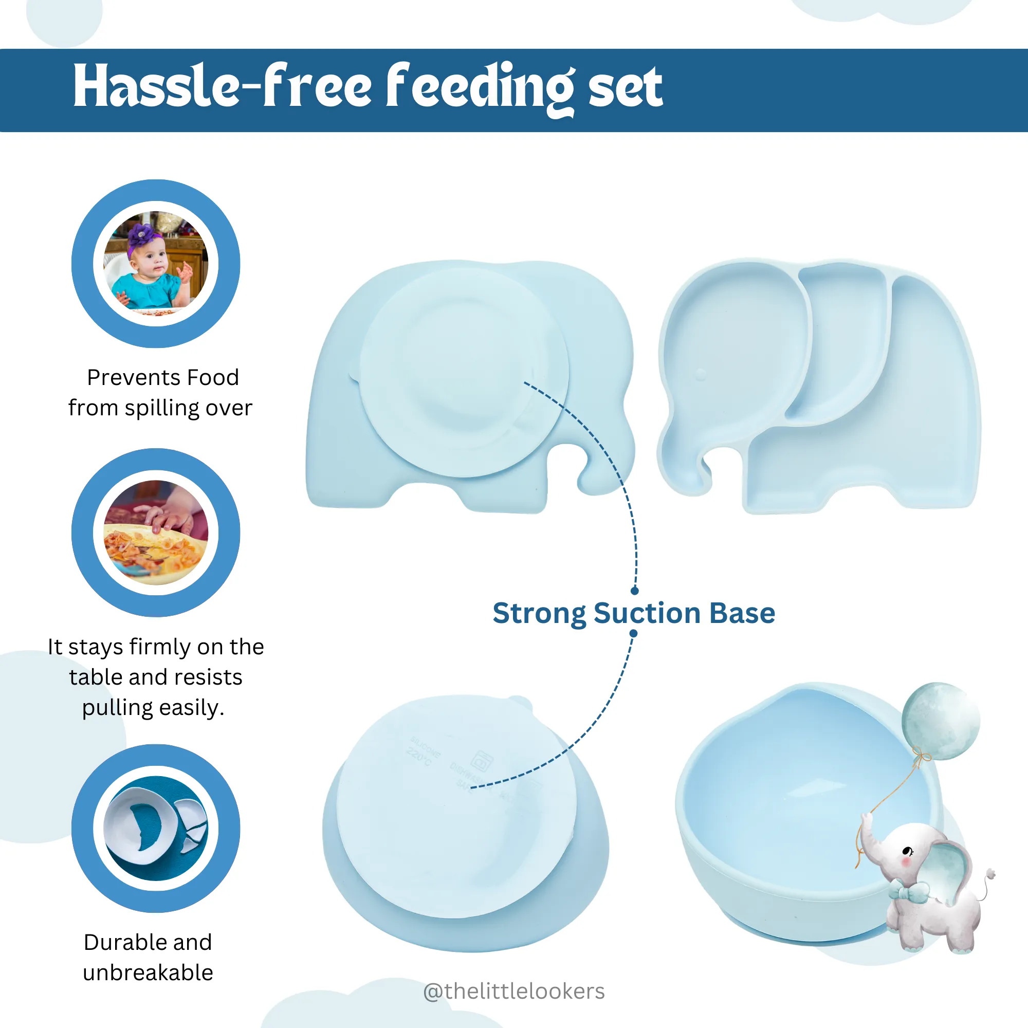 THE LITTLE LOOKERS Baby Feeding Set I 11 Piece Baby Dining Set I Baby Bowl and Spoon Set, Bib, Snack/Sipper Cup