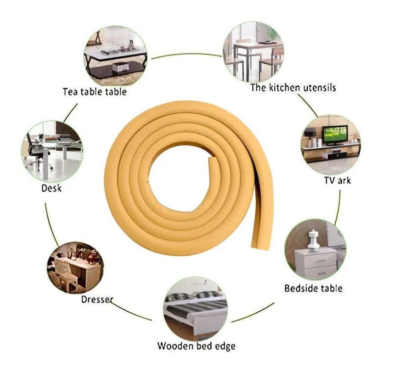 THE LITTLE LOOKERS Baby Proofing 2 metre L-Shaped Edge Guards Roll | Child Safety Edge Protectors | Safety Accessories with Adhesive Tape for Babies/Kids/Children