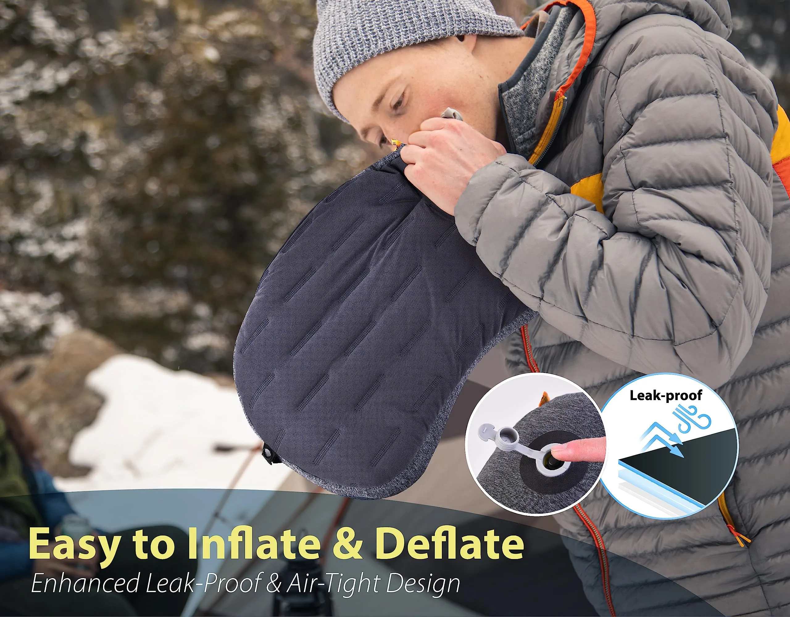 TREKOLOGY Inflatable Pillow, Camping Pillows Backpacking Pillow Ultralight Hiking Pillow Inflatable Camping Pillow Sleeping Blow Up Pillow Camping Camp Pillow Backpacking Air Pillow Camping-ALUFT PLUS