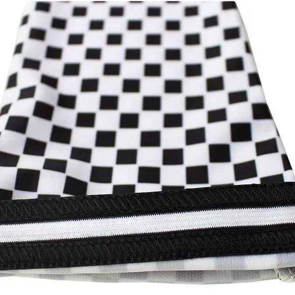Unisex White Chequered Flag Quick Dry Cycling Arm-Warmers