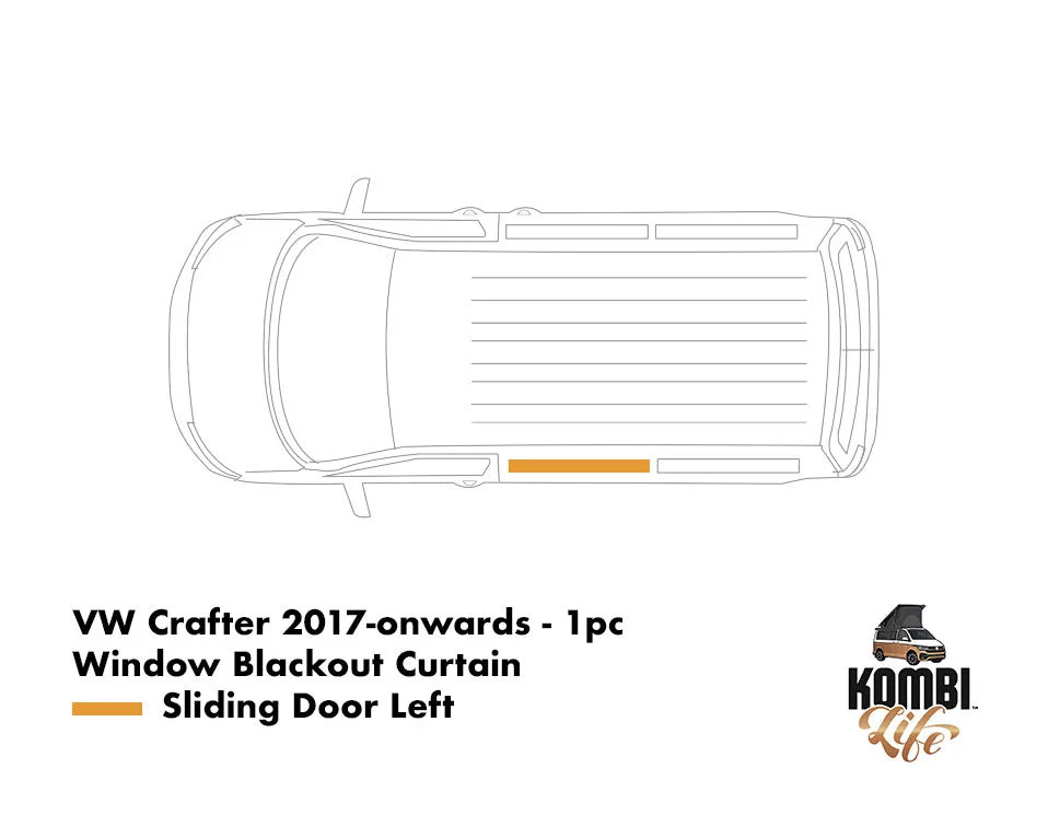 VW Crafter (2017-onwards) - 1pc Window Blackout Curtain - Sliding Door Left or Right or Non-Sliding Door Right