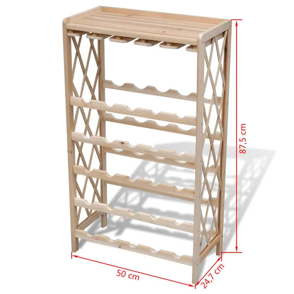 Wine Rack for 25 Bottles Wood